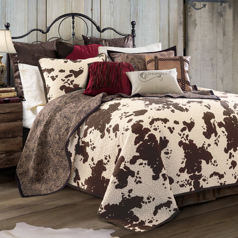 Loon Peak® Bergstrom Cotton Cow Print Western Rustic Farmhouse 3 Piece